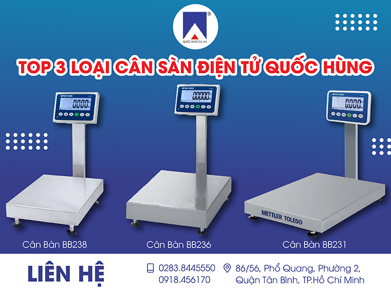 TOP 3 LOẠI CÂN SÀN ĐIỆN TỬ QUỐC HÙNG